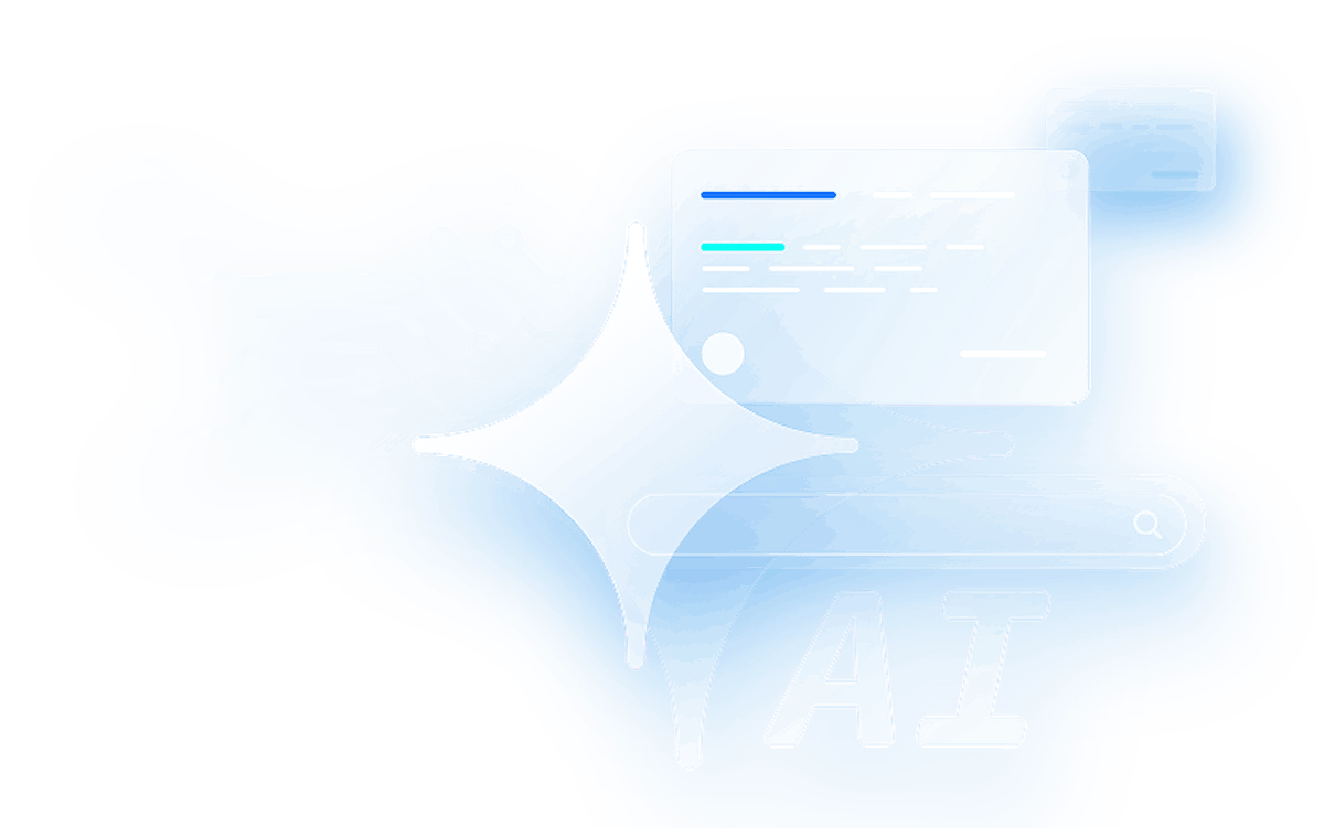 Illustration showing project work packages supported by AI.