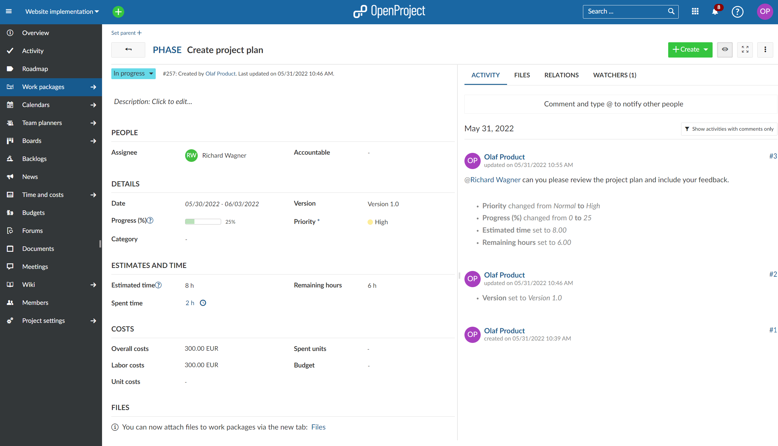 Project Collaboration Software Features - OpenProject