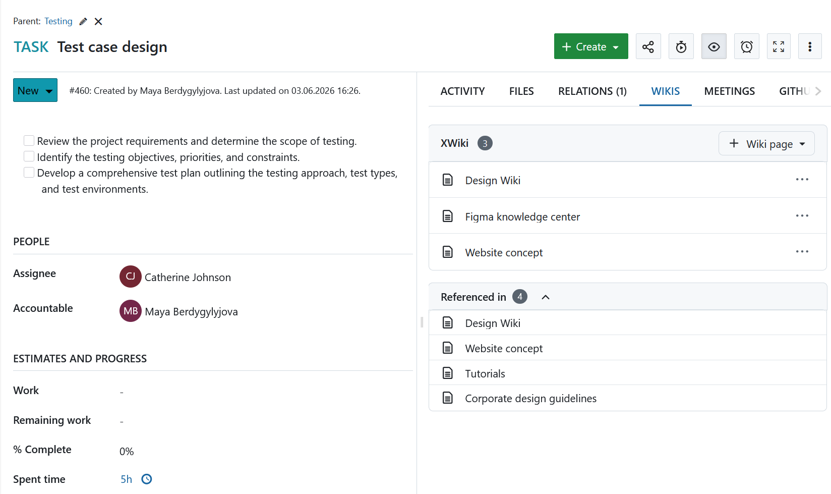 Integración de XWiki con el trabajo en proyectos de OpenProject
