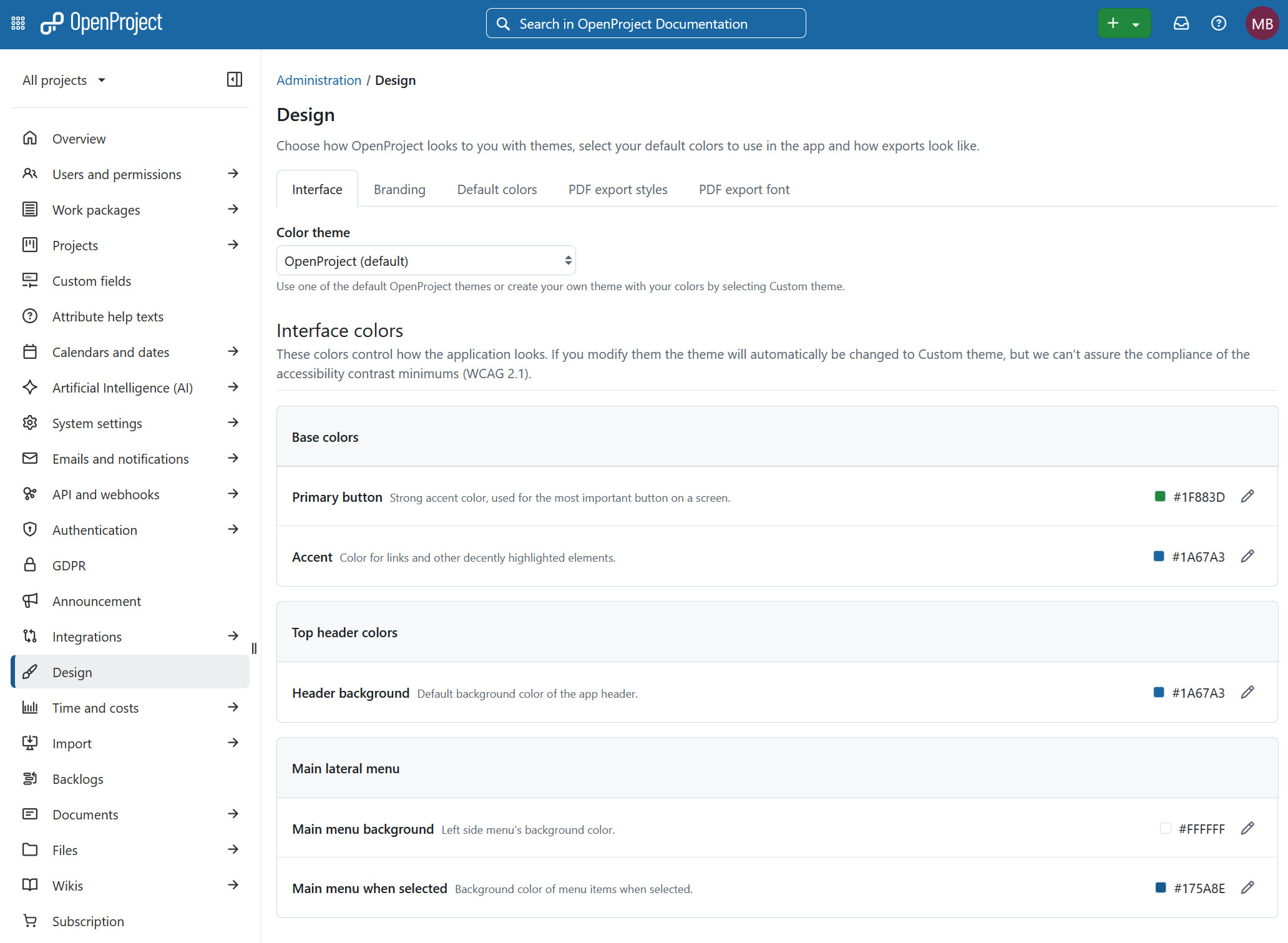 Example custom theme