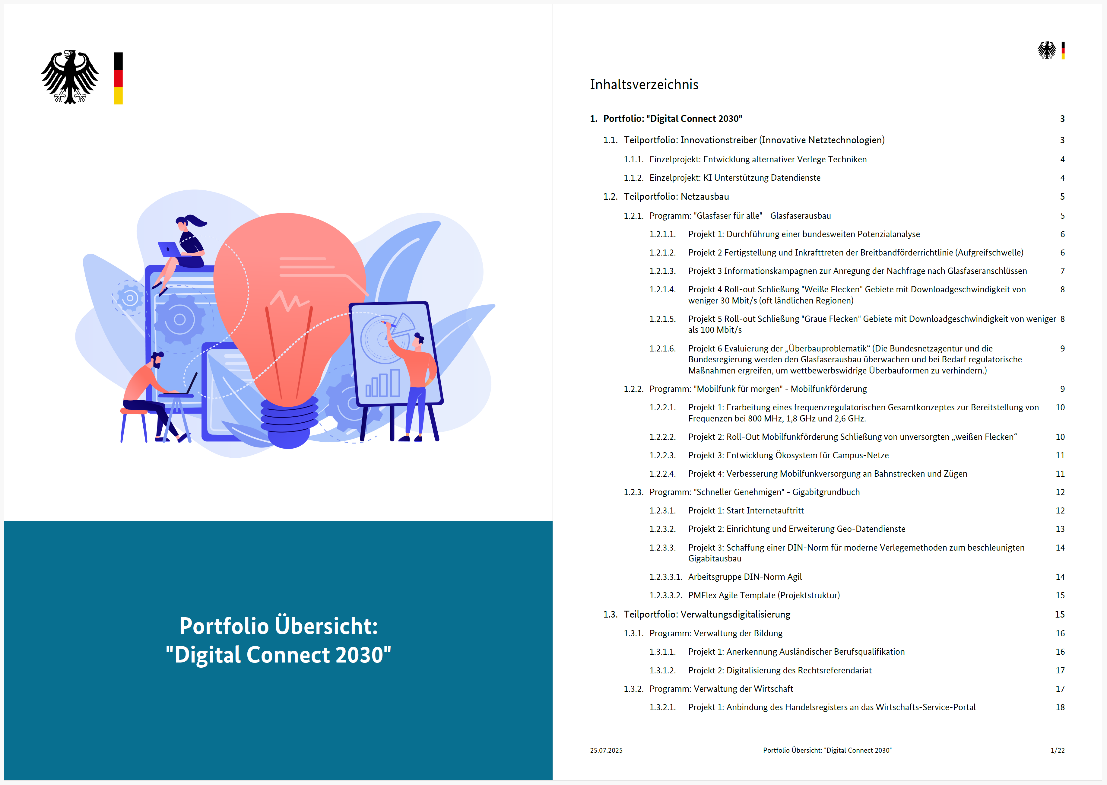 PDF export of PMflex portfolio status report