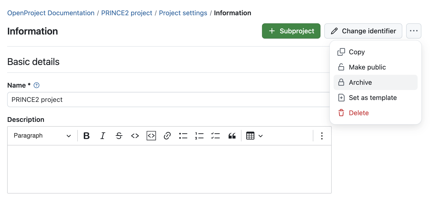 Siga el proceso PRINCE2 con OpenProject: Cierre un proyecto archivándolo