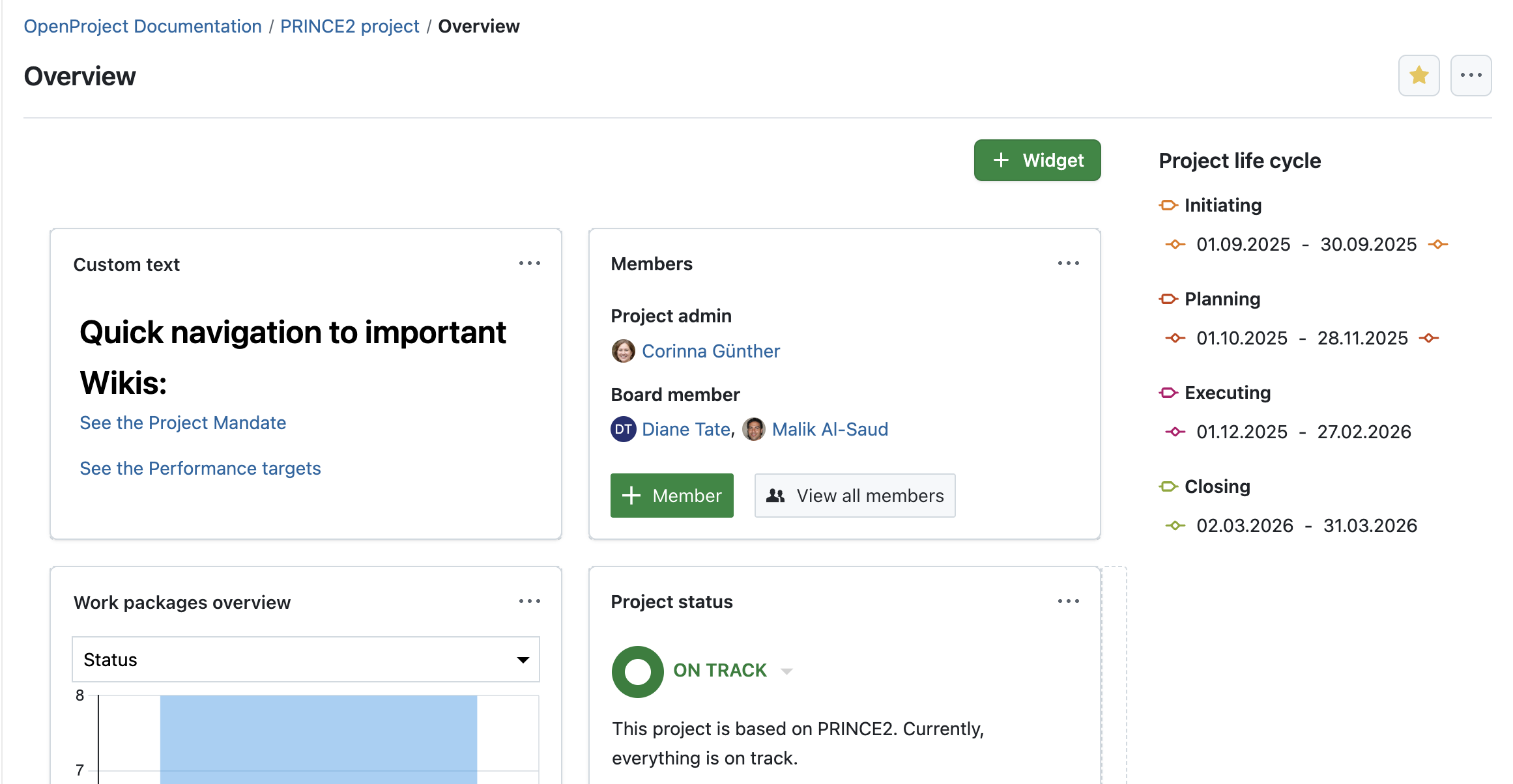 Siga el proceso PRINCE2 con OpenProject: Gestione los límites de las etapas con fases y puertas