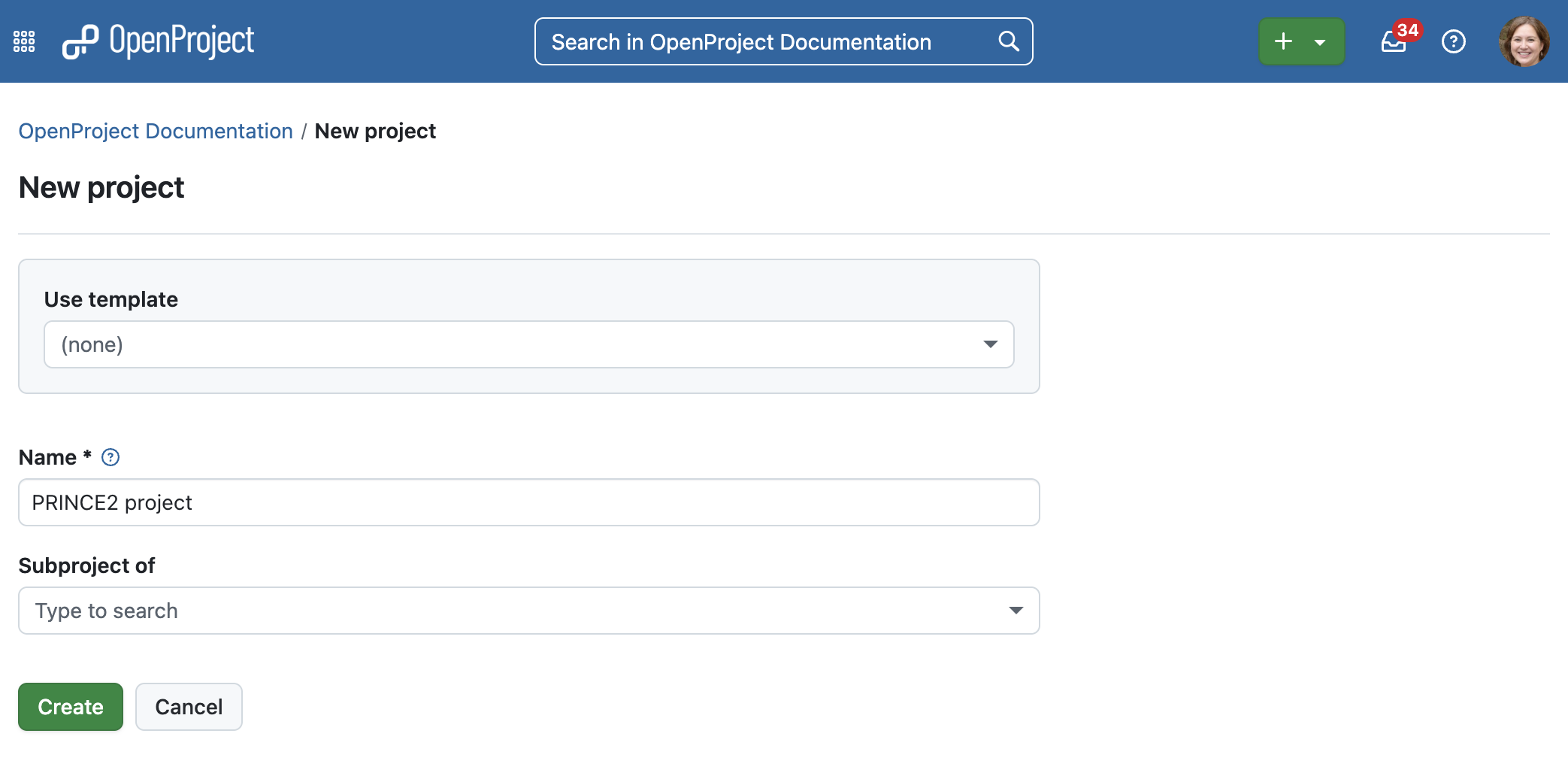Siga o processo PRINCE2 com OpenProjects: Inicie um projeto criando um novo