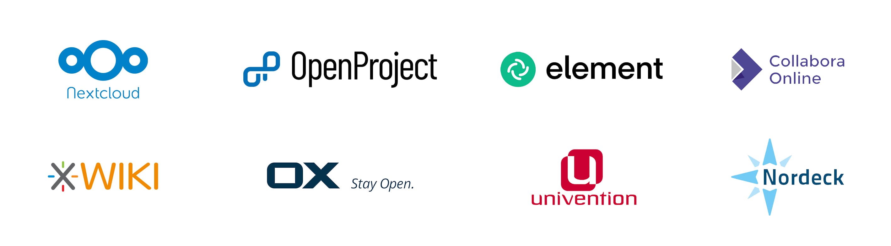 Logos der Anbieter und Teilnehmer von openDesk