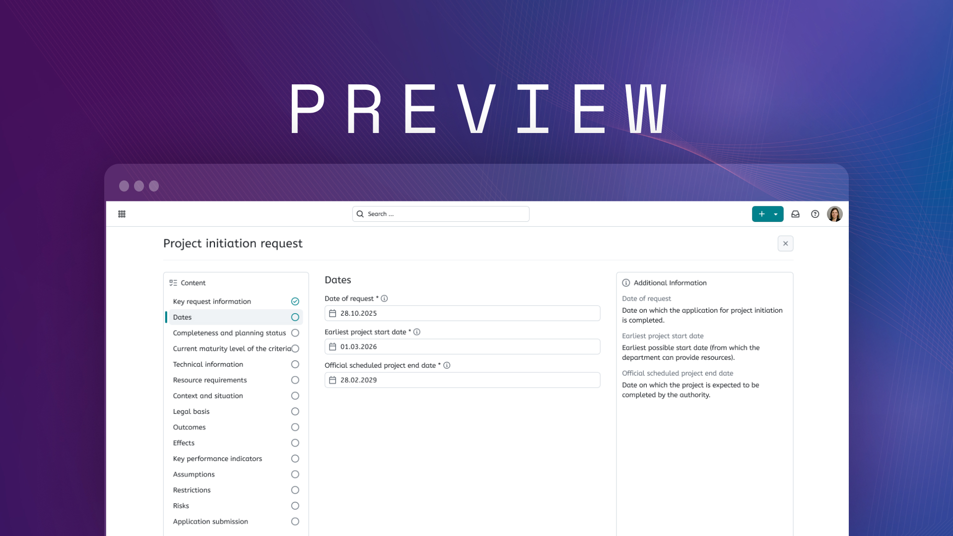Preview: Project initiation workflow for PM² and other standards (Enterprise add-on) Preview: Project initiation workflow for PM² and other standards (Enterprise add-on)