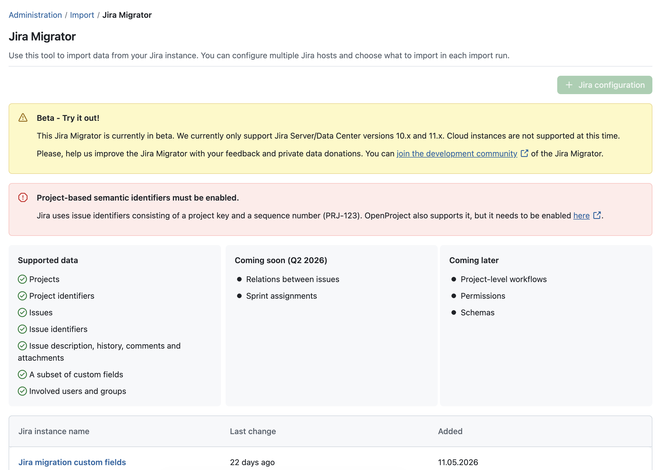 OpenProject Jira Migrator, version 17.5