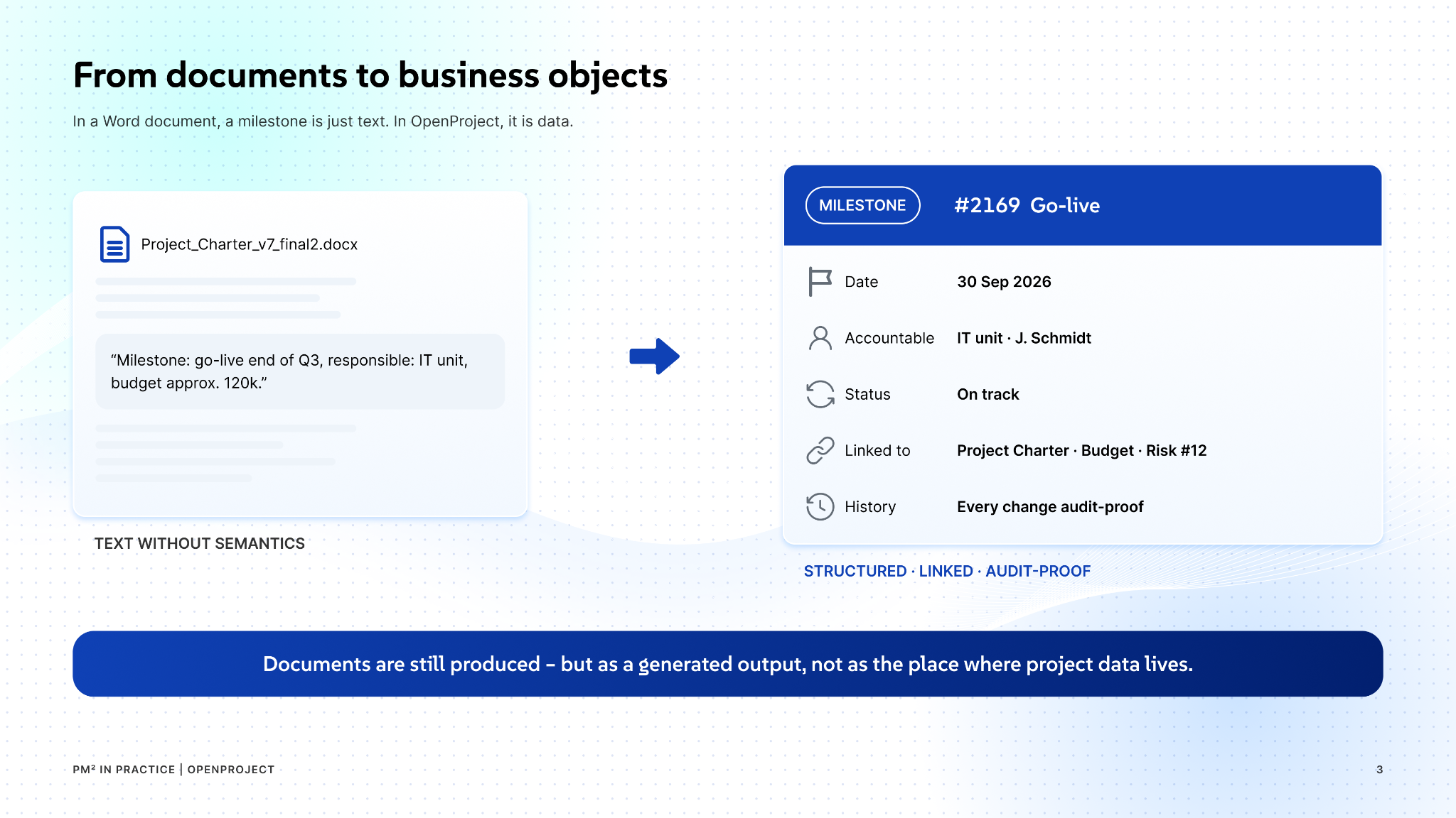 From documents to structured and linked project data in OpenProject