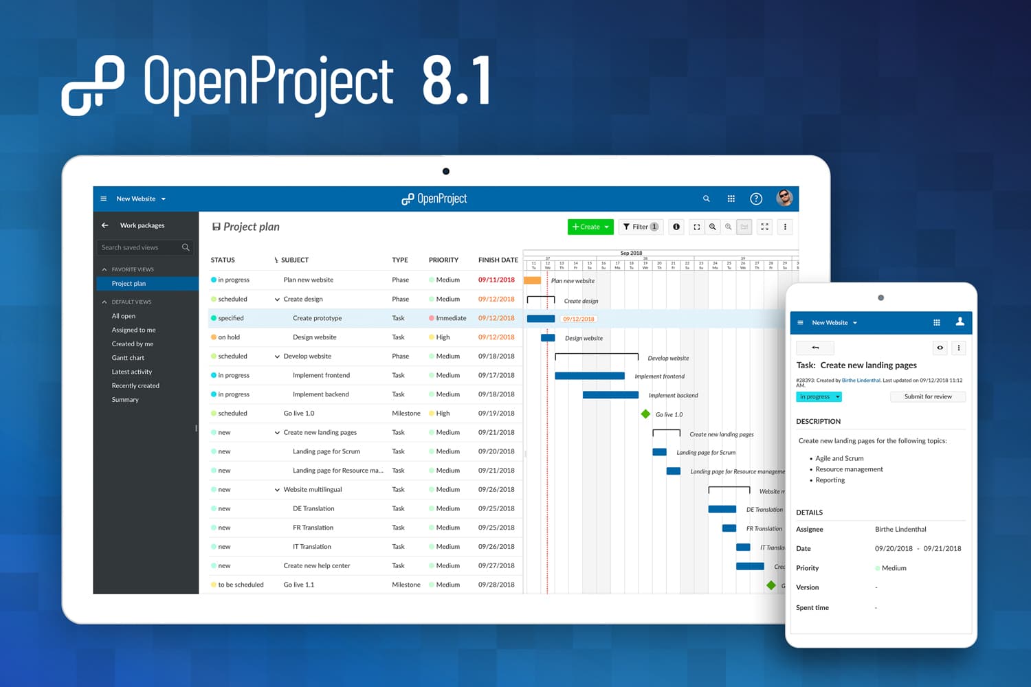OpenProject 8.1: Easier onboarding, graphs and conditional formatting