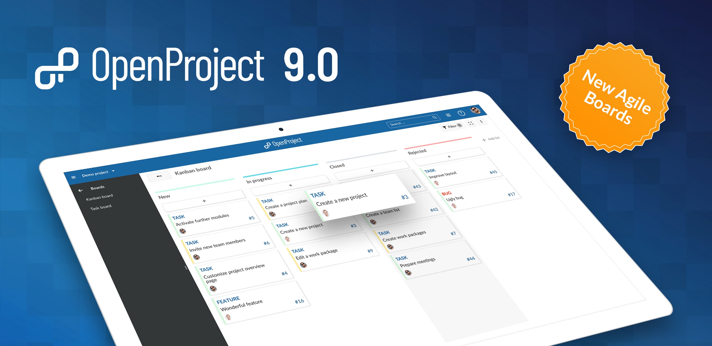 OpenProject 9: new Scrum and Agile Board view