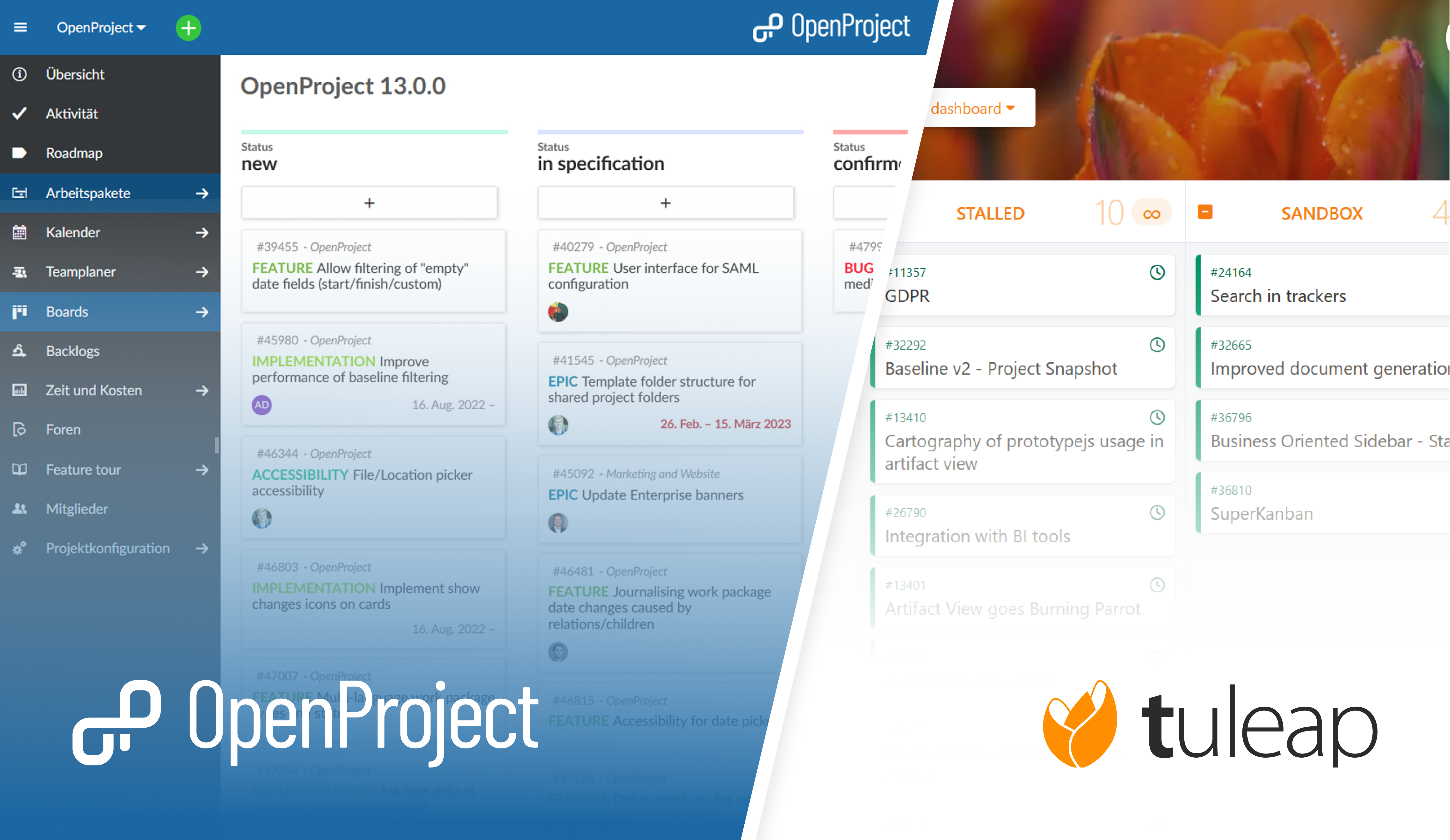 OpenProject vs Tuleap