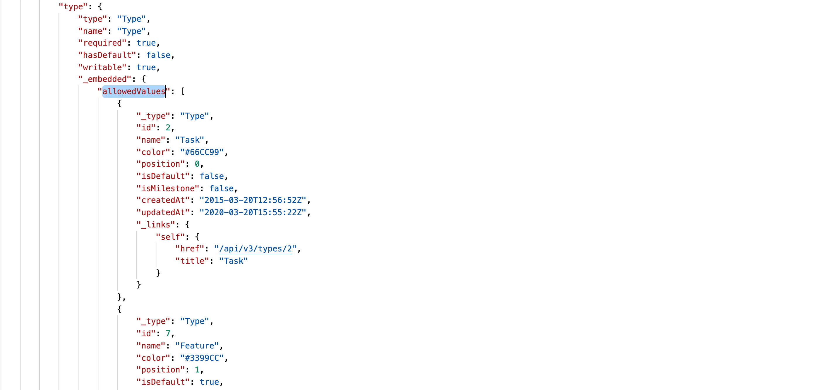 work package empty create schema type