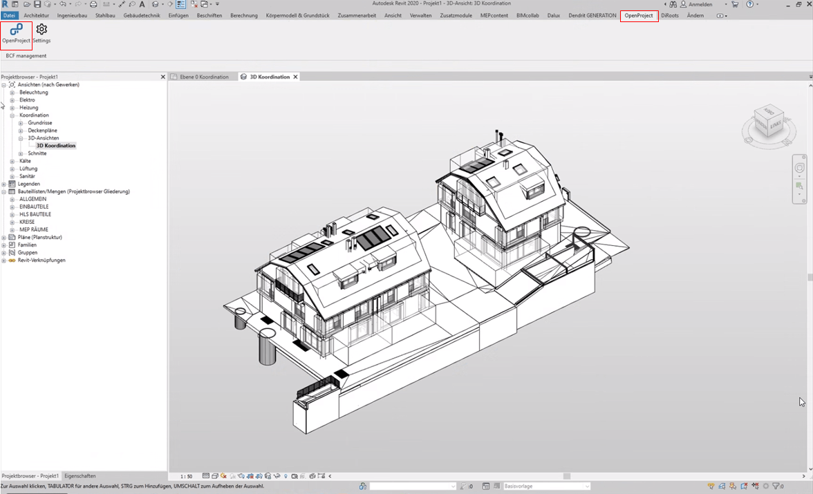 Start OpenProject BIM Add-in