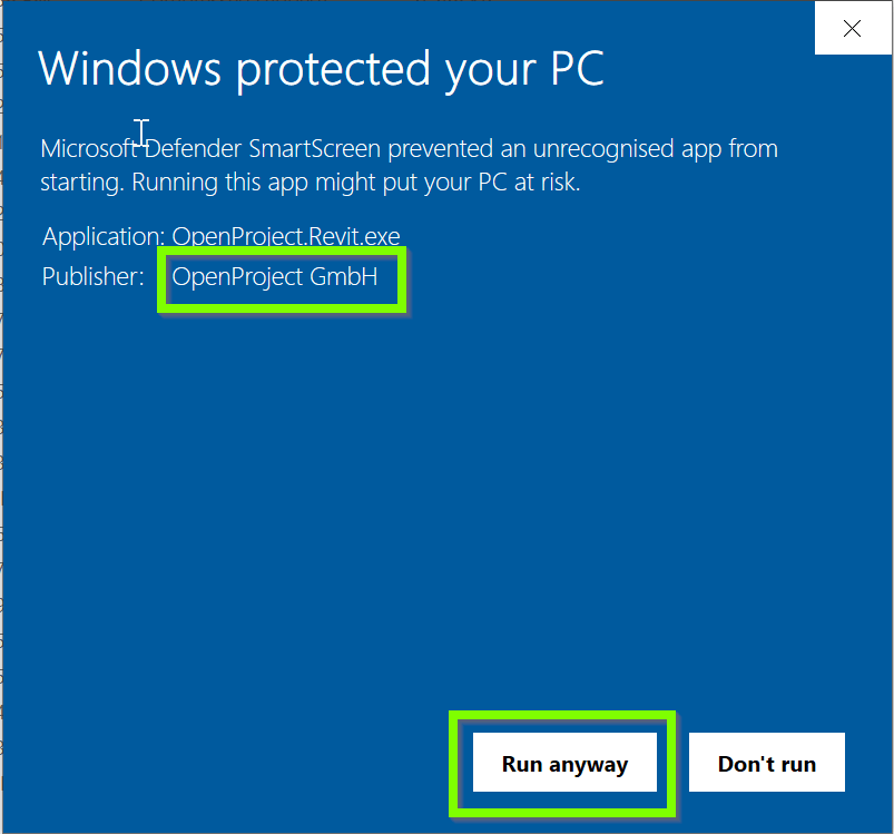 Installer Windows SmartScreen 2