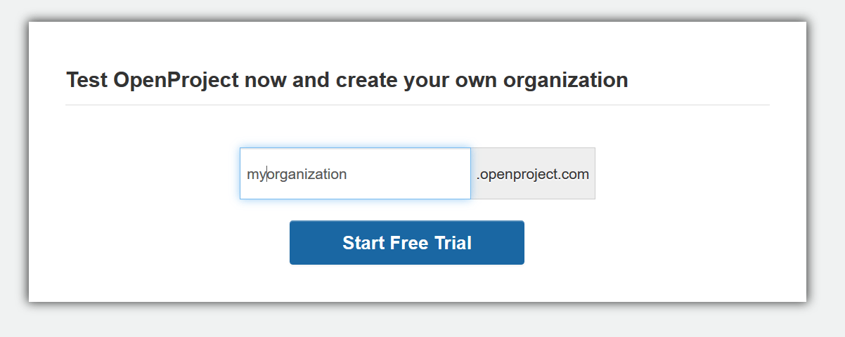 create OpenProject trial