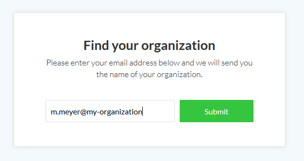 Forgot organization