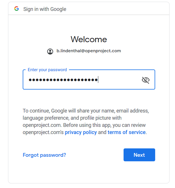 Mot de passe Google