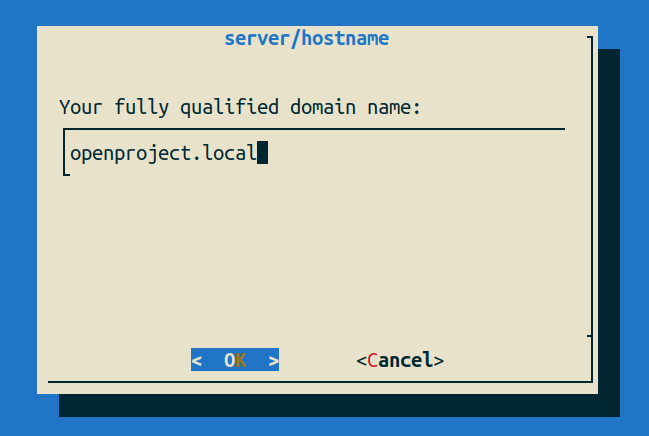 Select the OpenProject host name