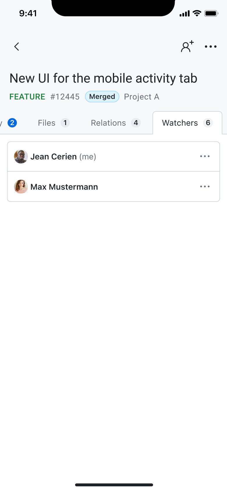 Work package details on the activity tab in the OpenProject mobile app