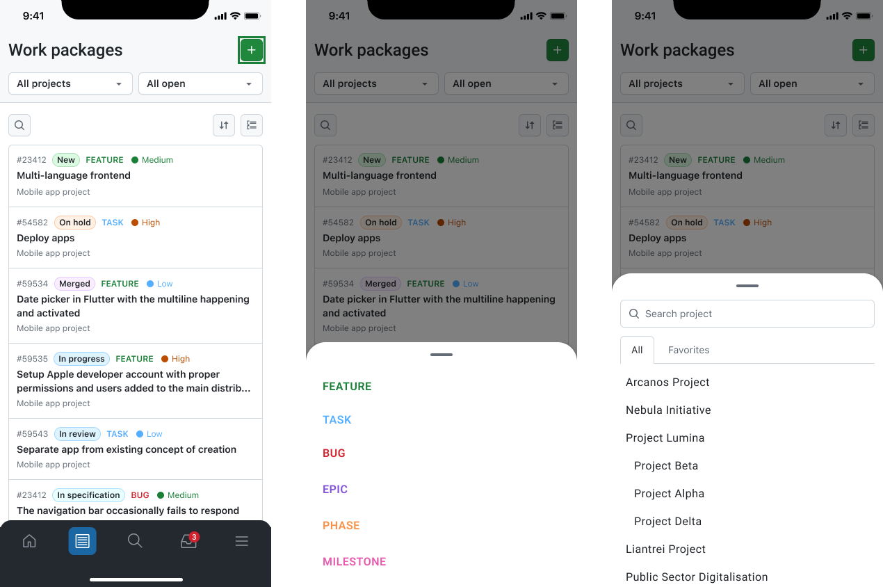 Create work package flow