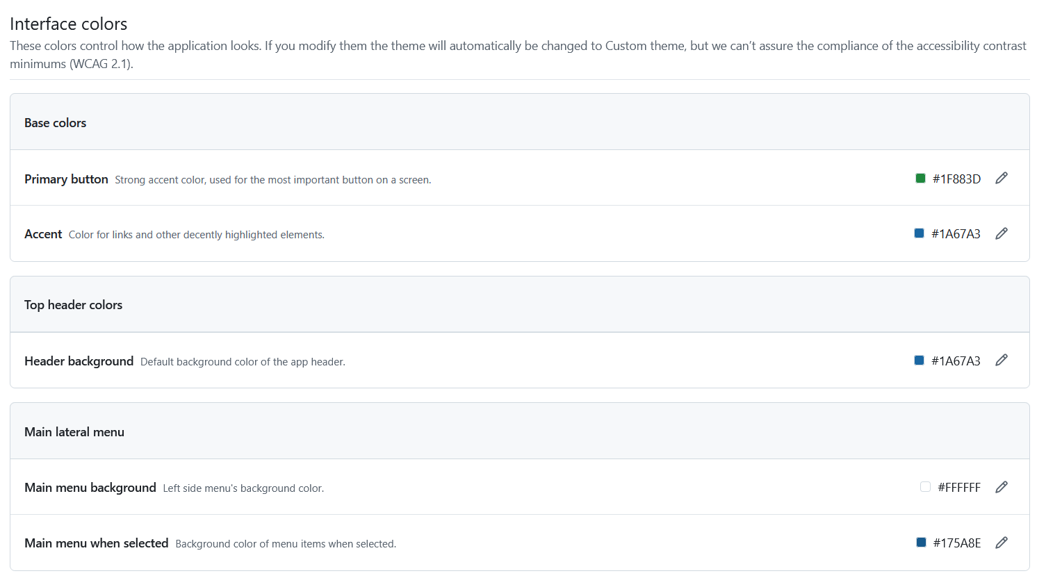 Advanced color settings in OpenProject