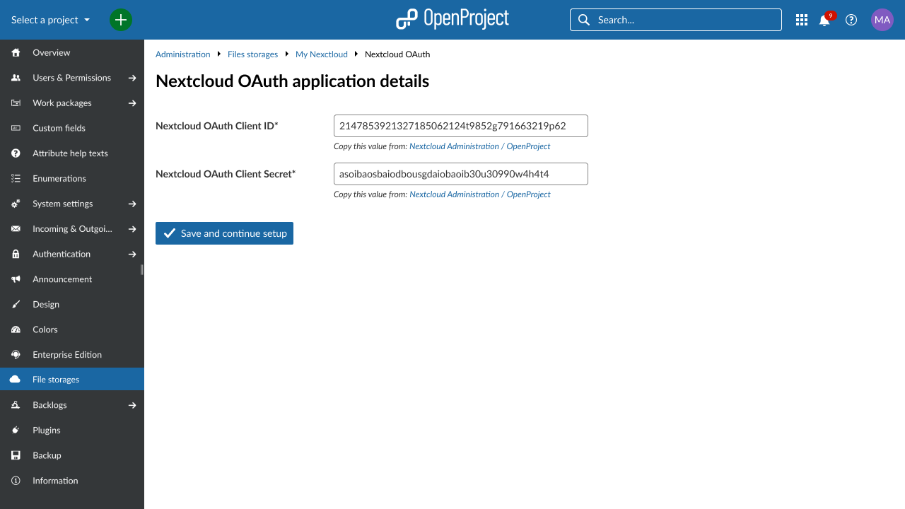 OpenProject_NC_OAuth_values