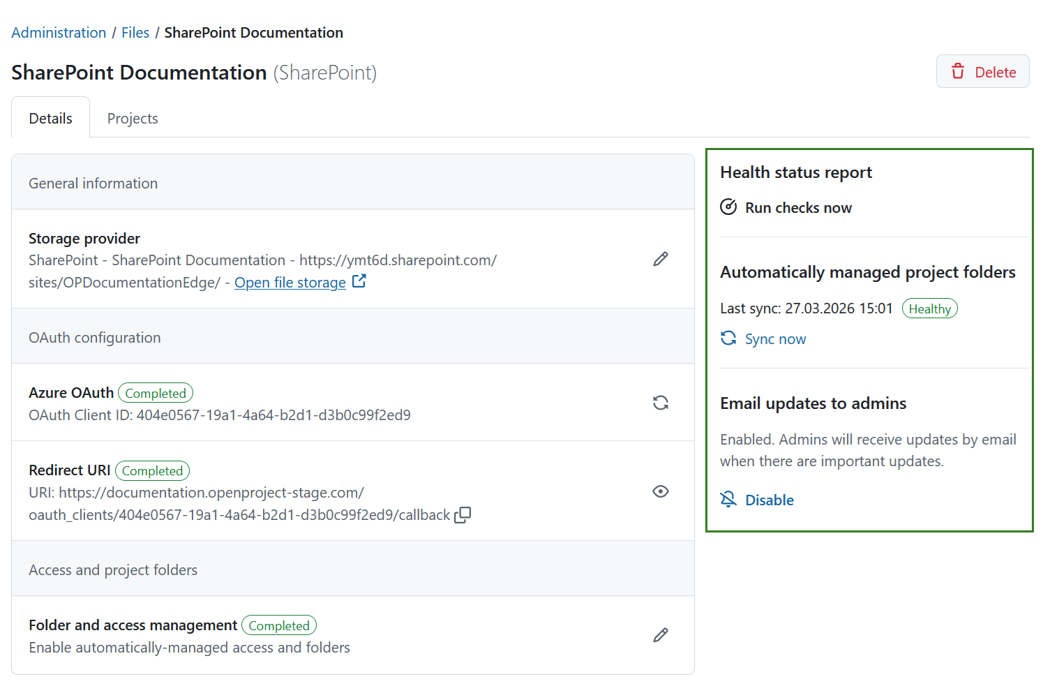 Edit SharePoint in OpenProject
