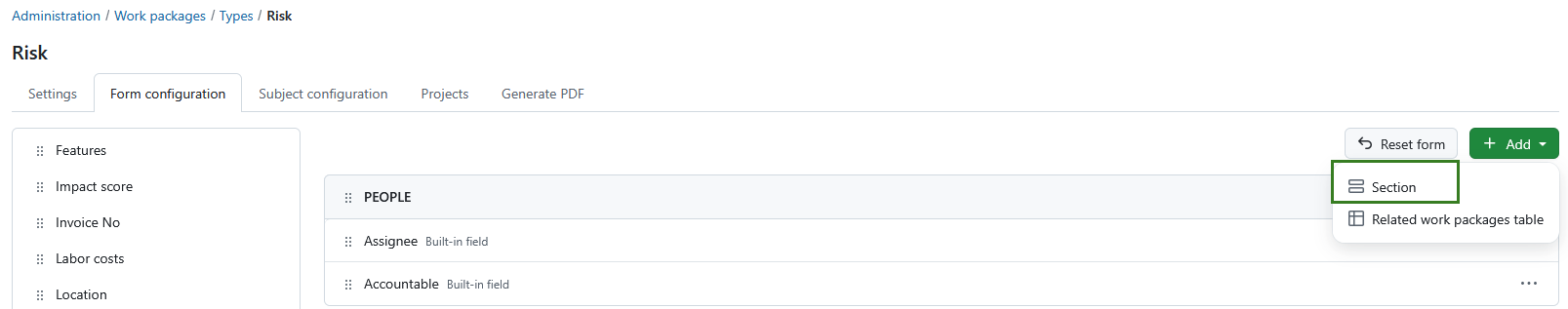 Add button for attribute group