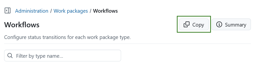 Copy work package workflow in OpenProject administration