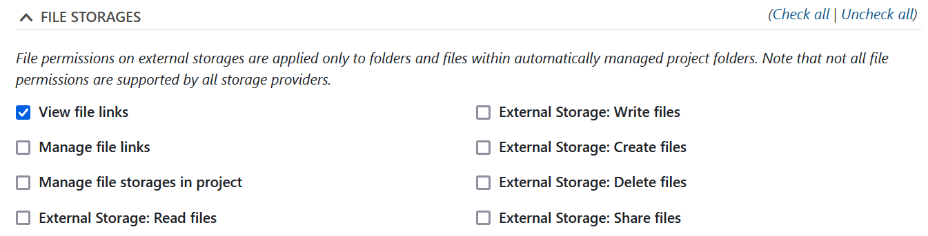 Files storages permissions in OpenProject