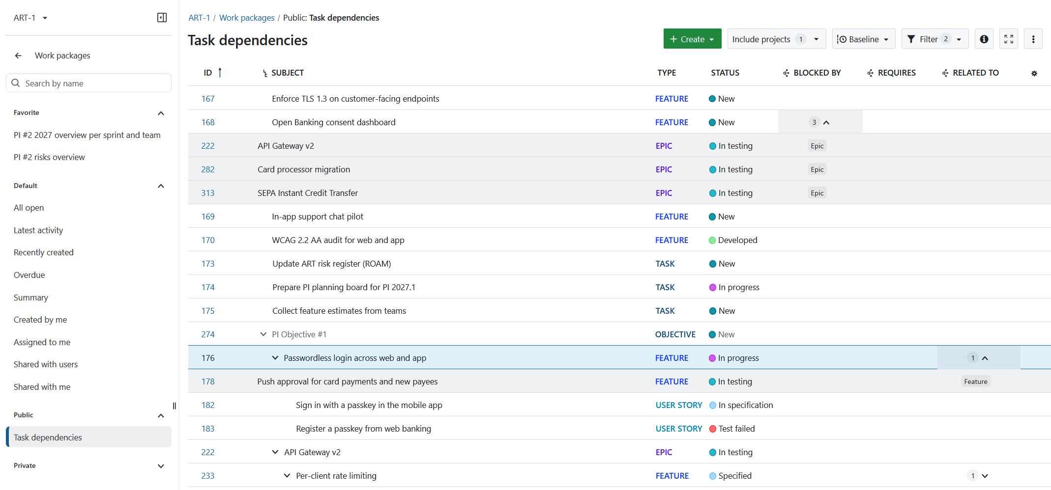 Cross-team dependencies within an ART during PI planning