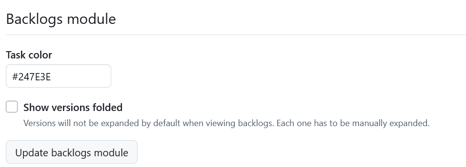 Backlogs settings under Interface settings in OpenProject account settings