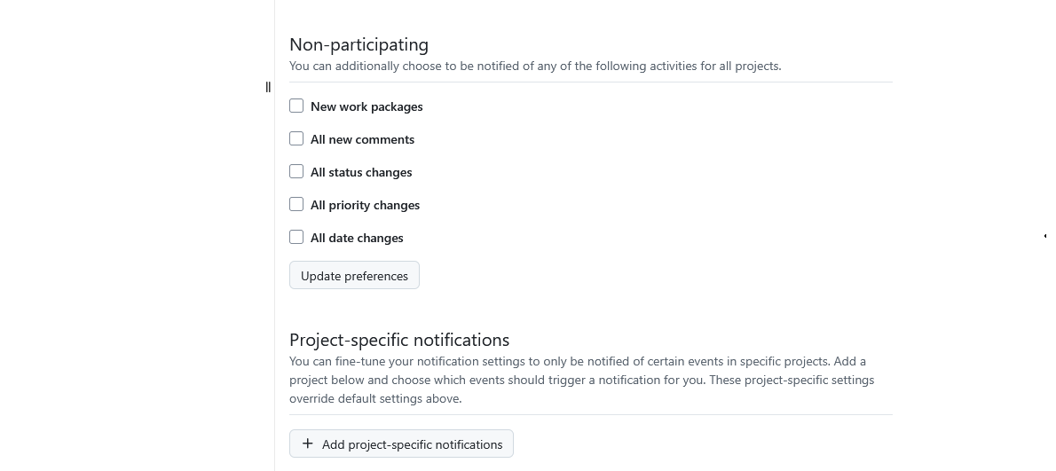 More notification settings in OpenProject account settings