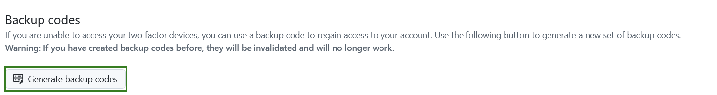 Erstellen Sie Backup Codes im Bereich „Sicherheit“ der Accounteinstellungen in OpenProject