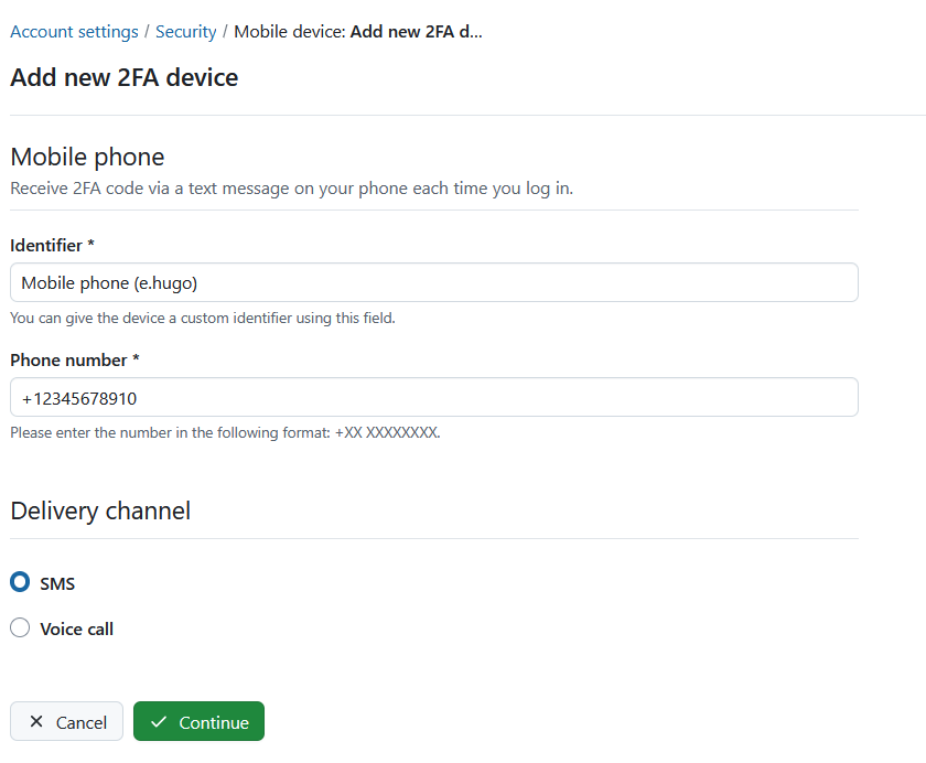 Ein neues Mobiltelefon als 2FA-Gerät in OpenProject hinzufügen