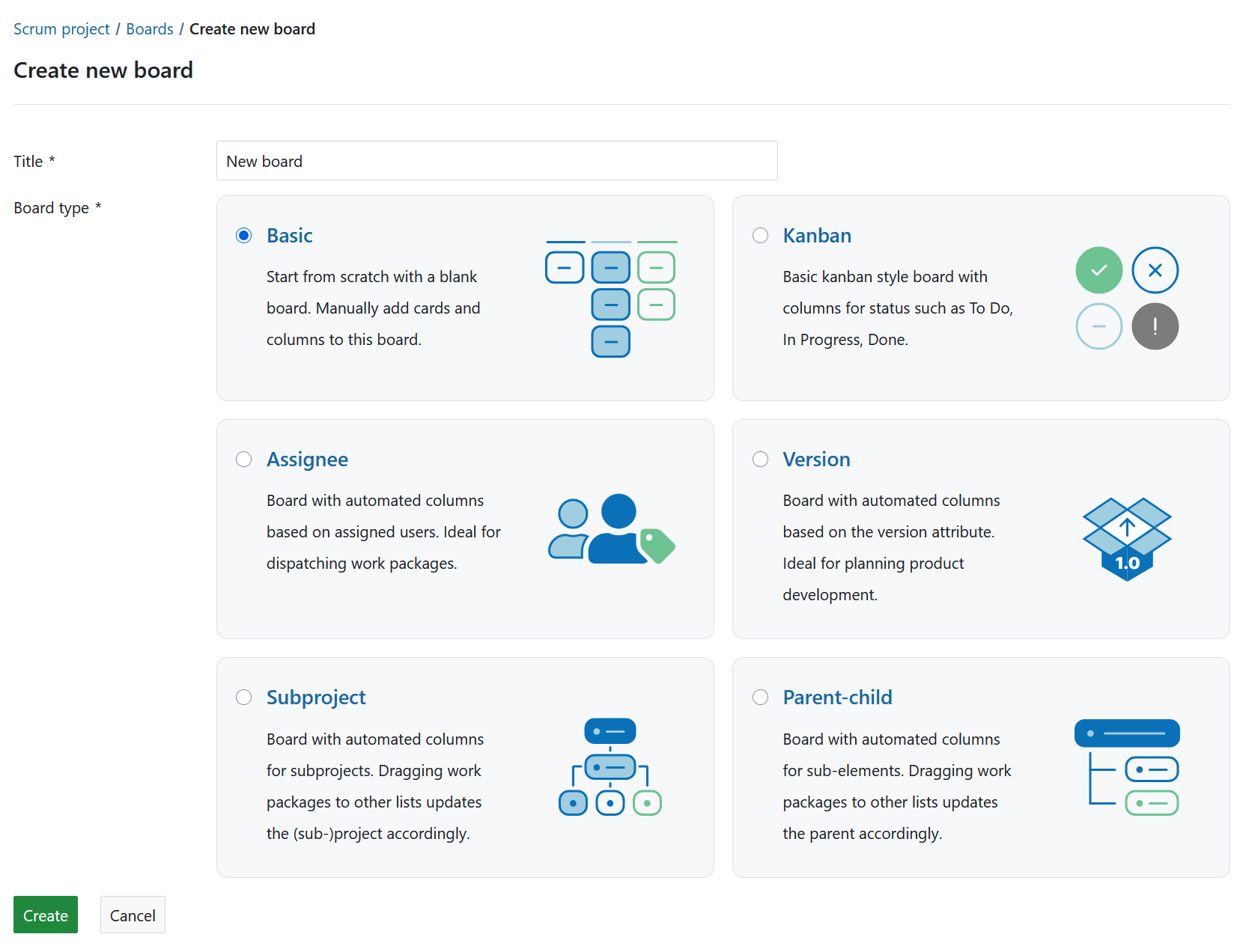 Erstellen Sie ein neues Board in OpenProject