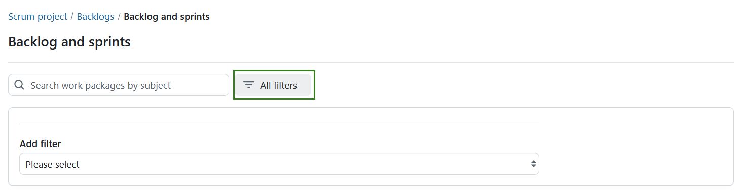 All filters button