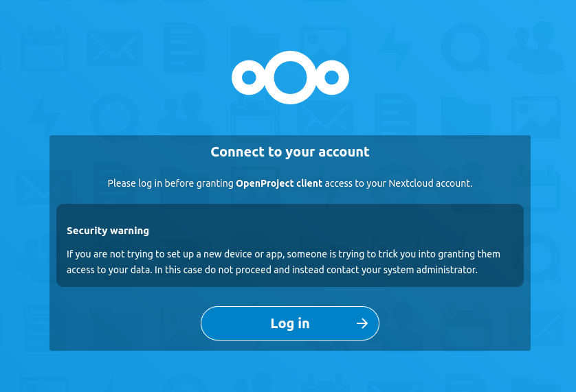 Nextcloud login step 2