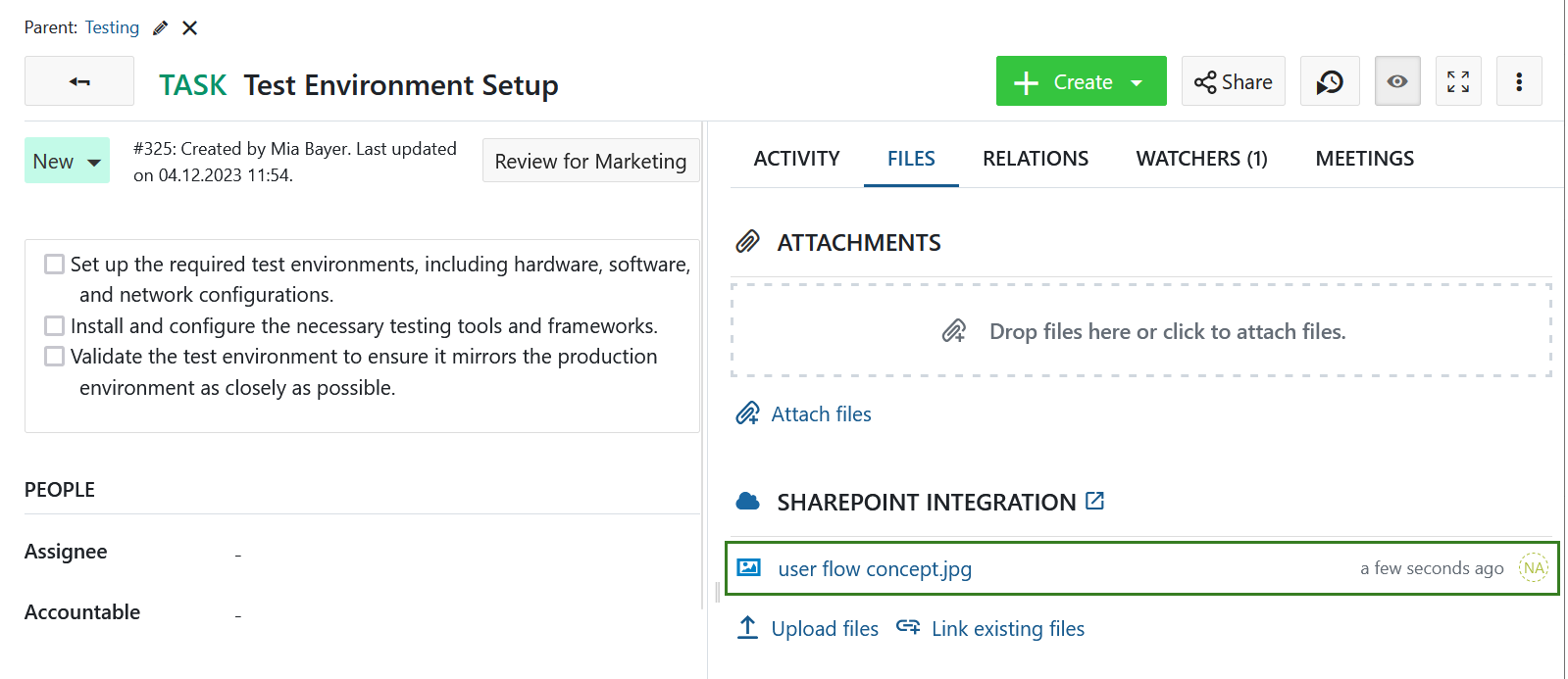 File successfully uploaded to Sharepoint storage