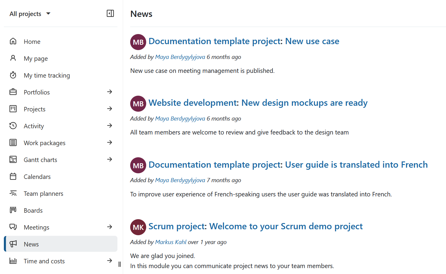 O módulo global Notícias