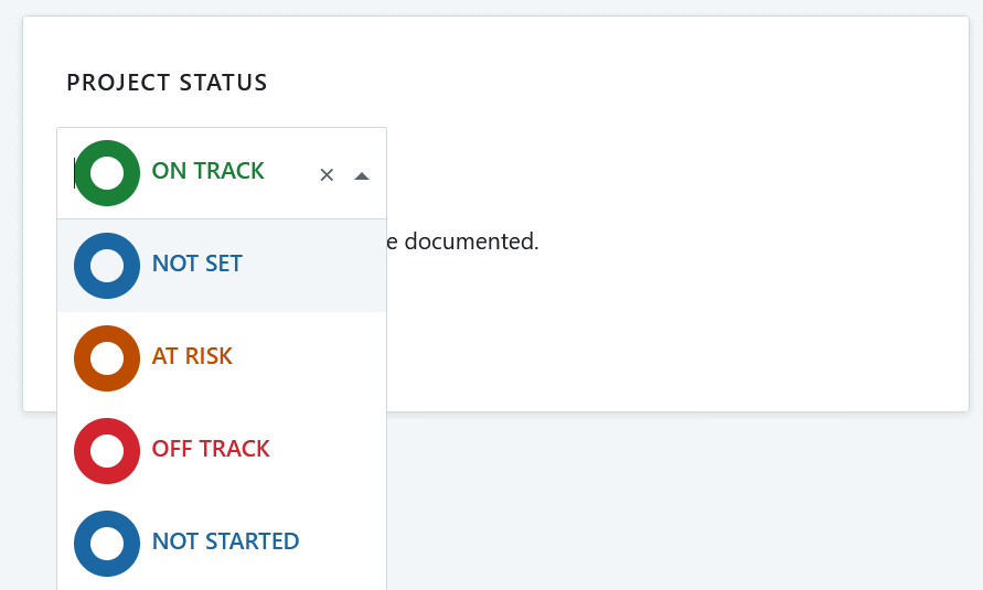 Projekt-Status-Widget auf einer Projektübersichtsseite in OpenProject