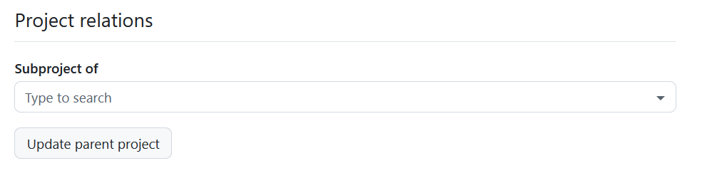 project settings information change hierarchy