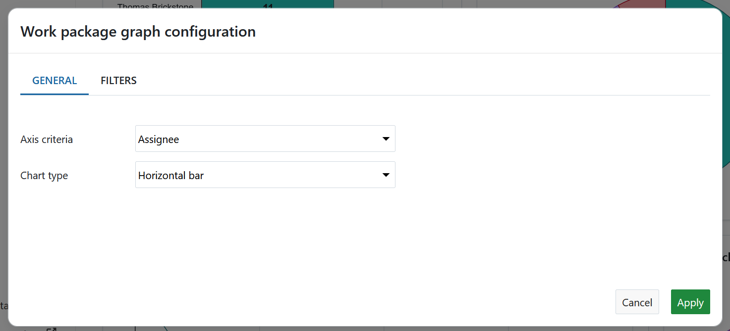 Achsenkriterien für ein Arbeitspaket-Widget auf einer Projekt-Startseite in OpenProject konfigurieren
