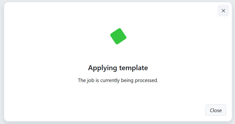 Aplicación de la plantilla del asistente de inicio de proyectos a un proyecto recién creado en OpenProject