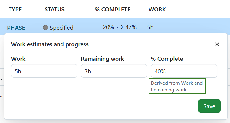 Sugerencia útil sobre el cálculo del seguimiento del progreso en OpenProject
