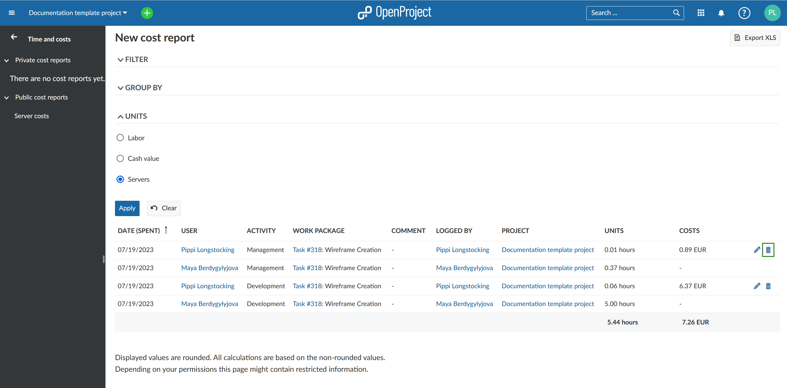 Eliminar tiempo registrado en OpenProject