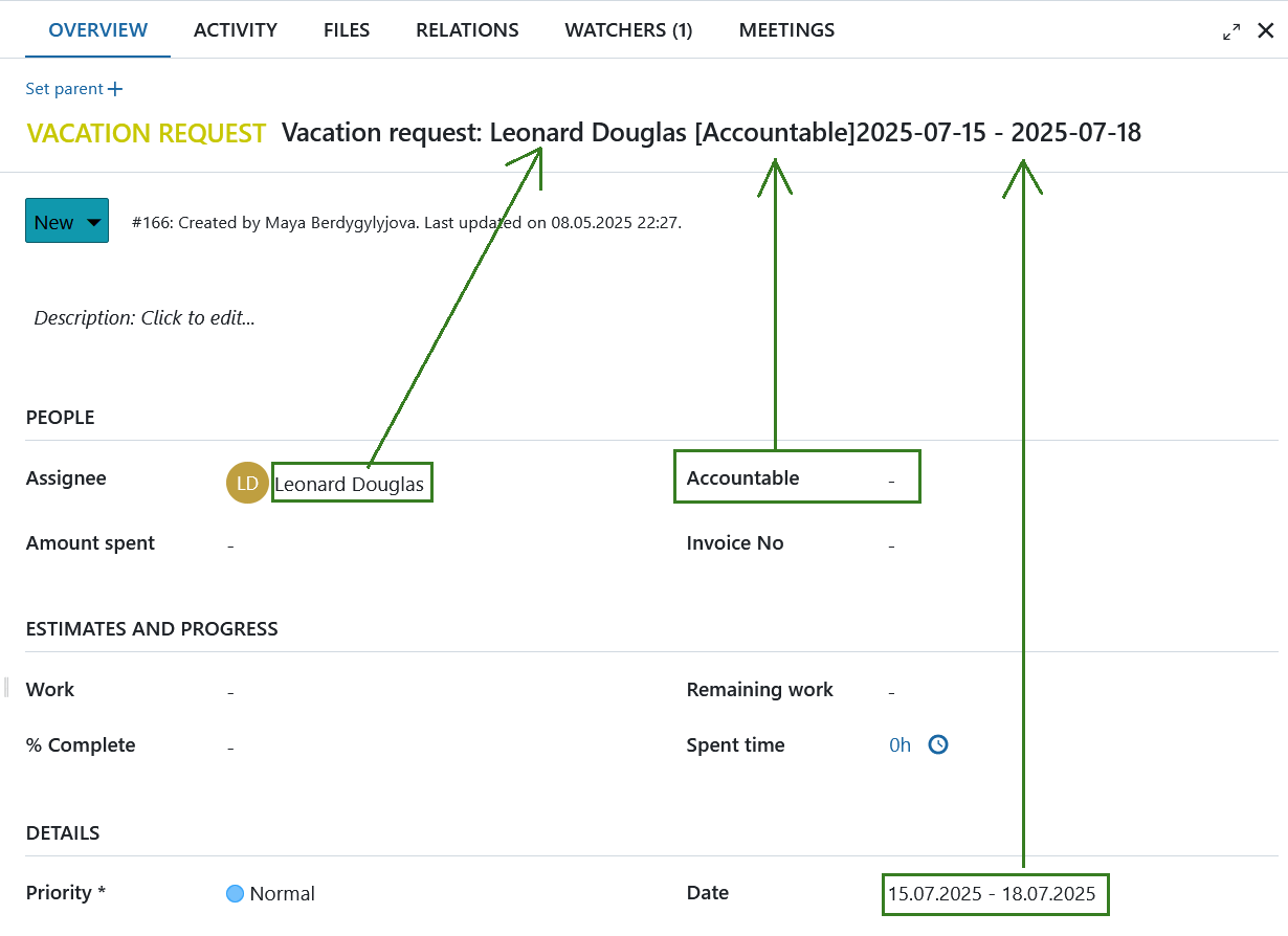 Exemplo de um tema de pacote de trabalho gerado automaticamente