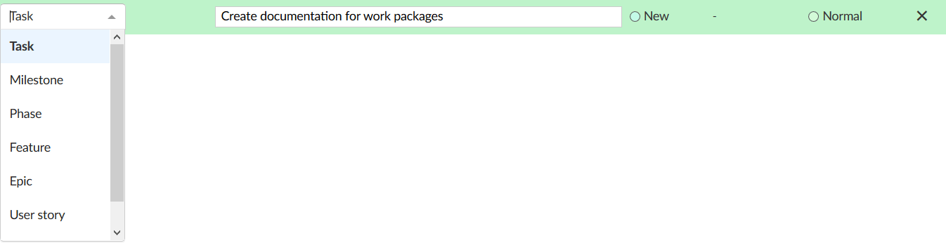 criar lista de pacotes de trabalho