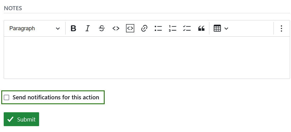 Enviar notificações para atualizações de edições em massa de pacotes de trabalho
