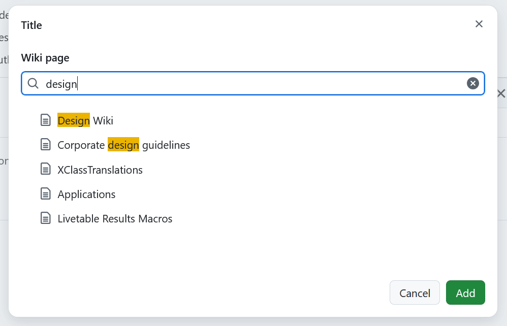Select a parent wiki page